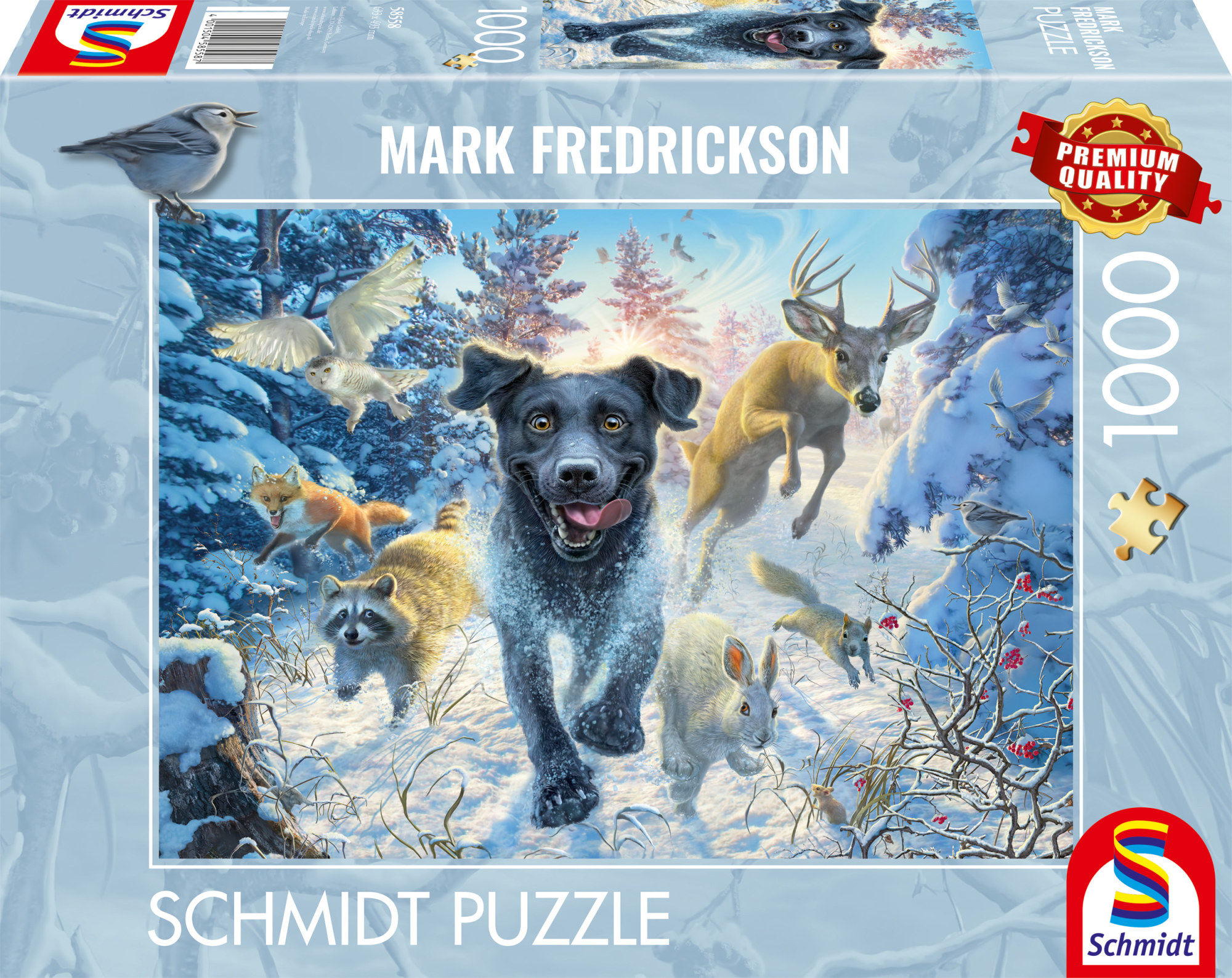 Schmidt Black Labrador in the Snow 1000p palapeli