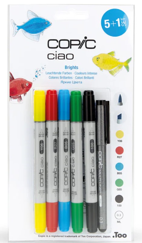 Copic Ciao Brights 5+1 kynälajitelma