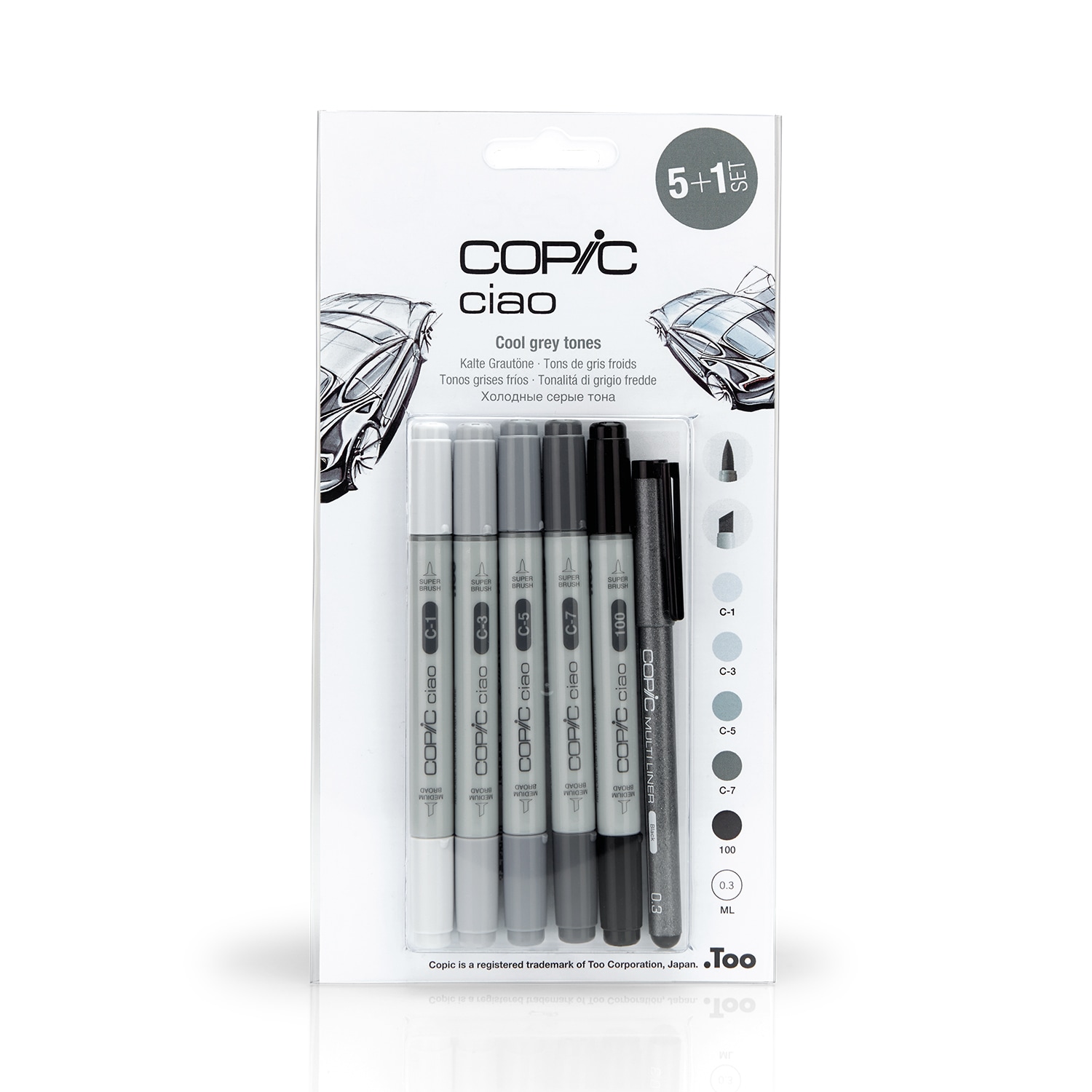Copic Ciao Grey tones 5+1 kynälajitelma