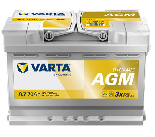 Varta Silver Dynamic AGM xEV A7 70Ah käynnistysakku