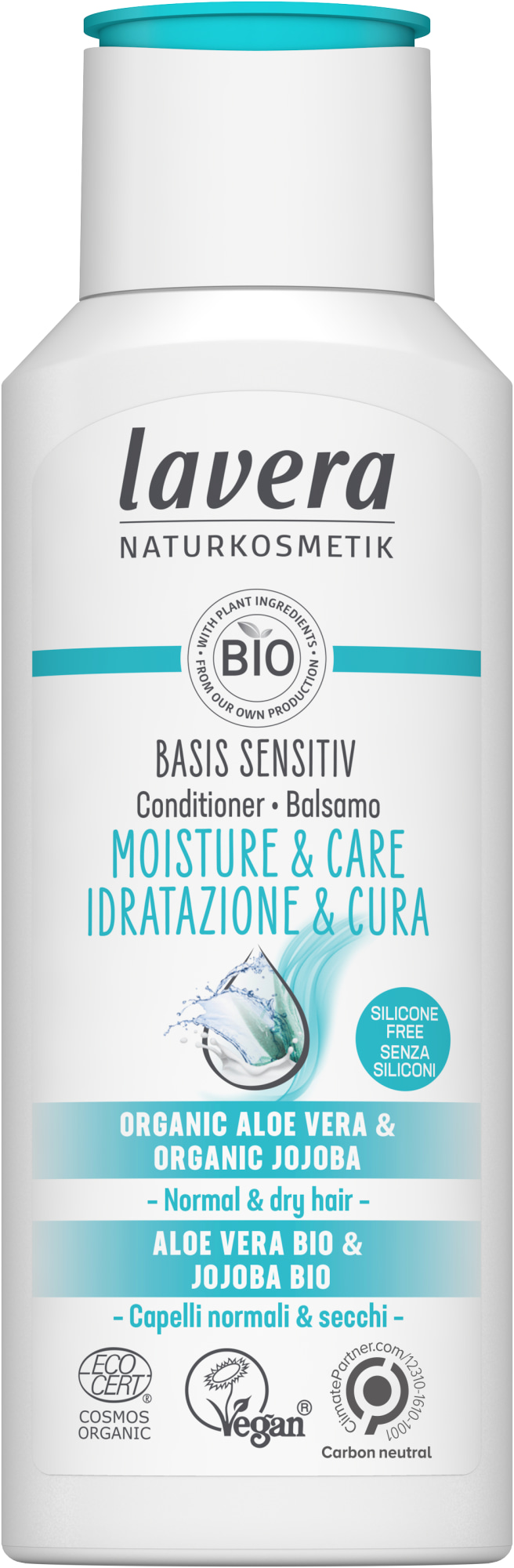 Lavera Basis Sensitiv Moisture & Care 200 ml hoitoaine