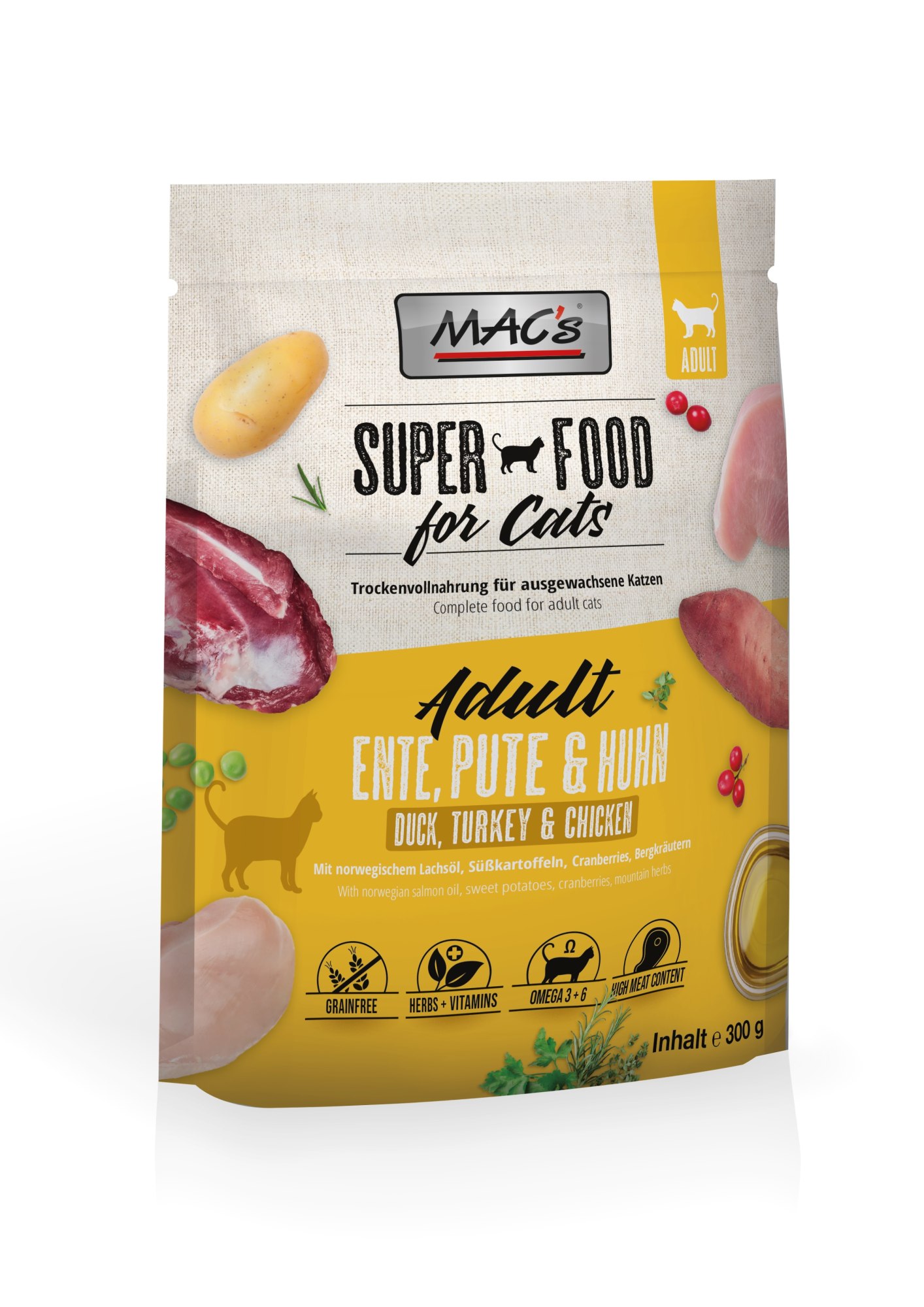 MAC's Superfood Adult Duck, Turkey & Chicken 300 g kissan täysravinto
