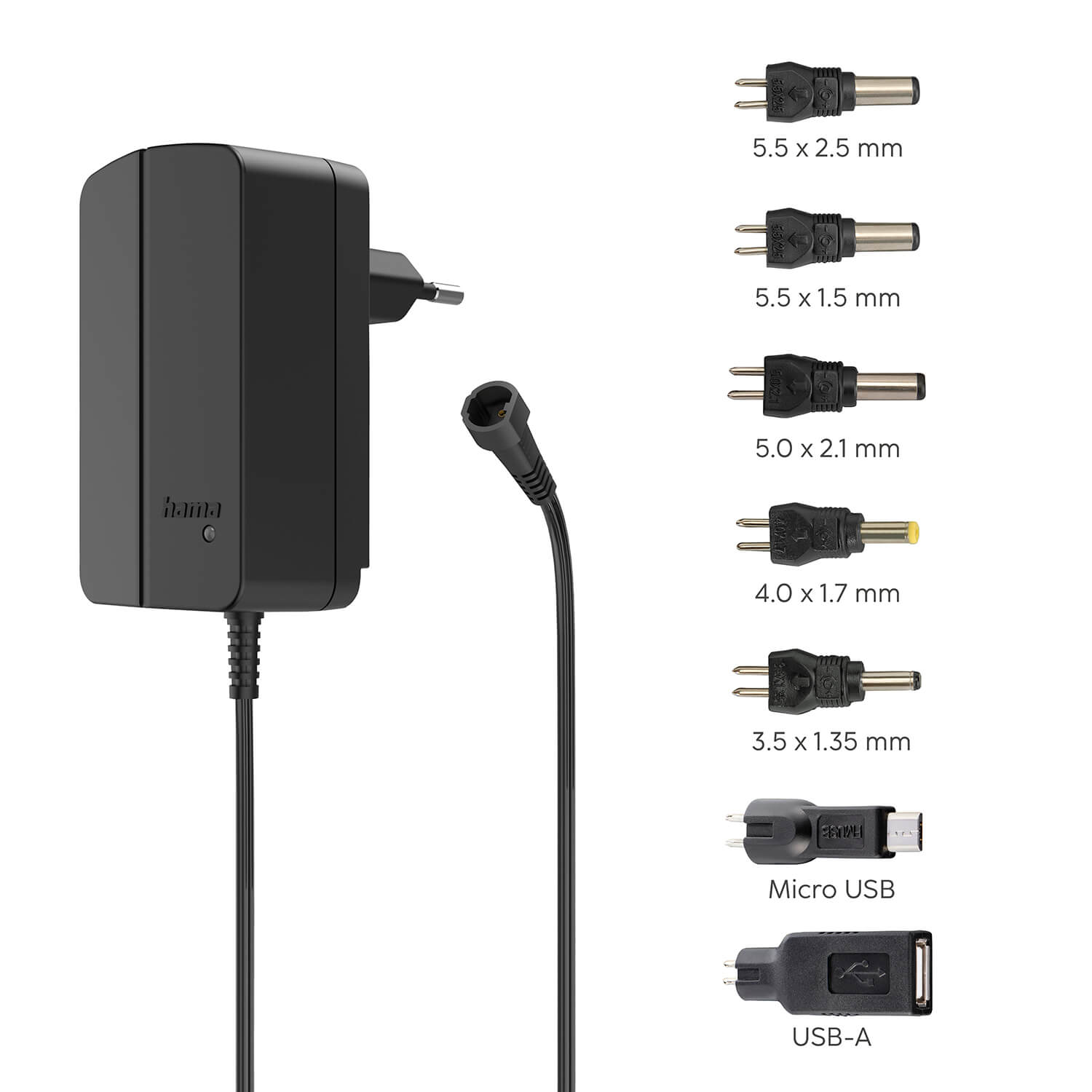 Hama 2250mA/27W Black säädettävä virtalähde