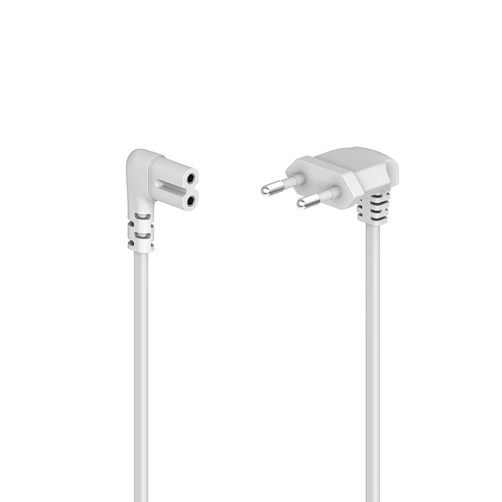 Hama Power Cable Angled Euro Plug White 3.0m