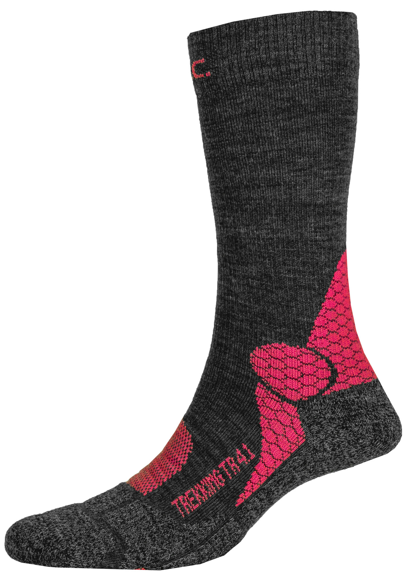 P.A.C. TR 4.1 Trekking Merino Compression Pro Women Anthracite-Coral hyttys- ja punkkisuoja kompressiosukat