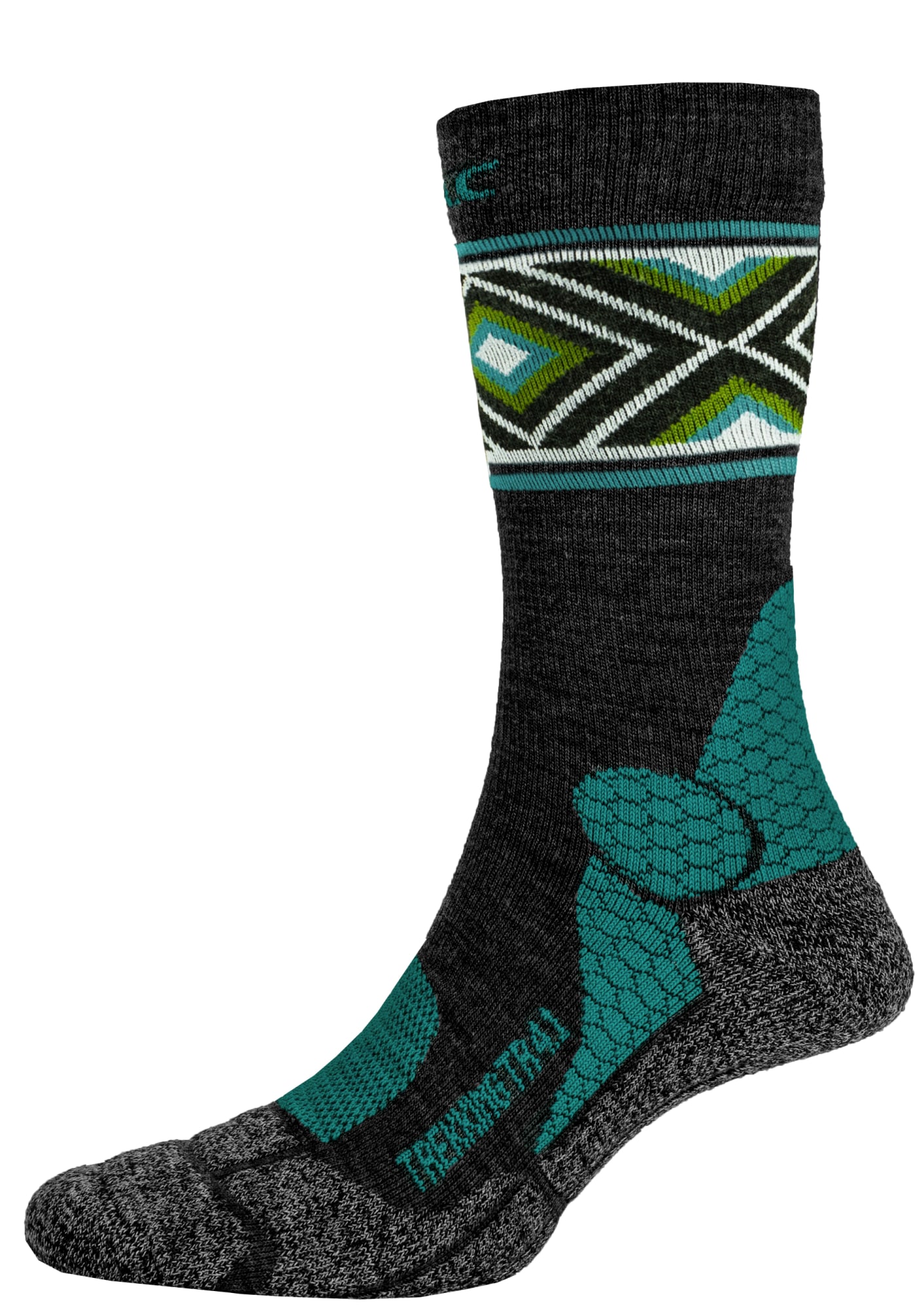P.A.C. TR 4.1 Trekking Merino Compression Pro Men Anthracite-Petrol hyttys- ja punkkisuoja kompressiosukat