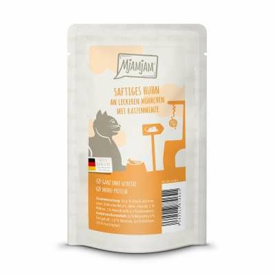 MjAMjAM Quetschie kana, porkkana & kissanminttu 125 g kissan märkäruoka