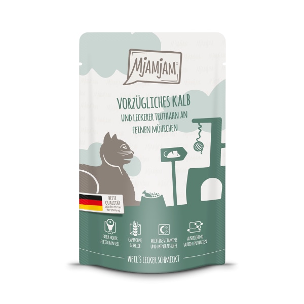 MjAMjAM Quetschie vasikanliha & kalkkuna  porkkana 125 g kissan märkäruoka