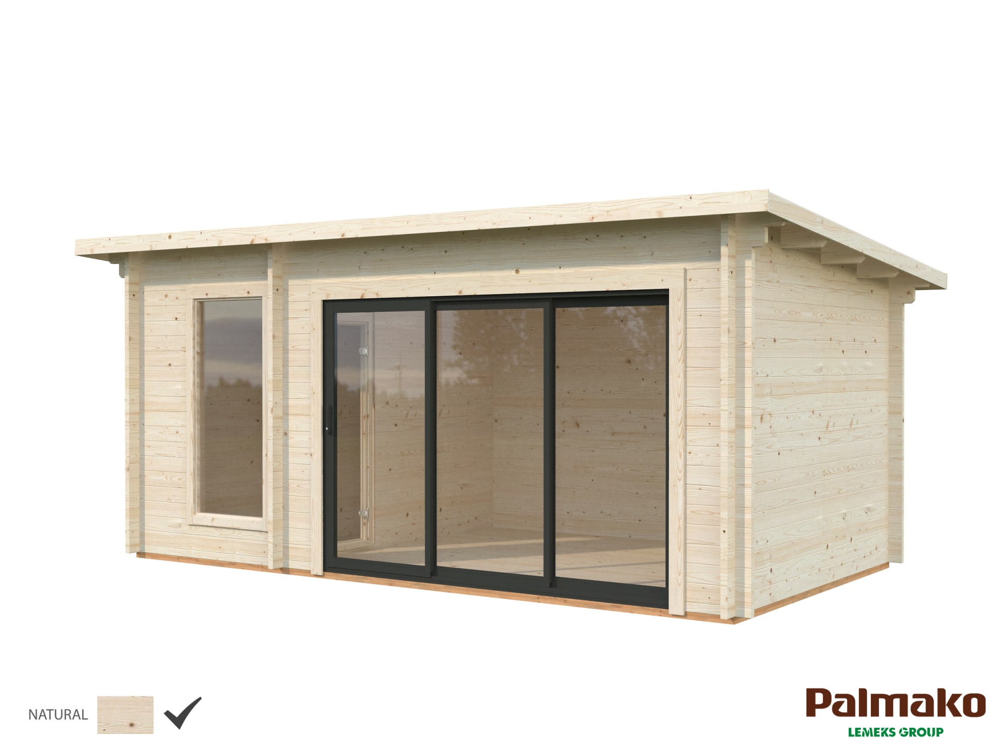 Palmako Sanna 12,8 m2 Slide Plus pihasauna