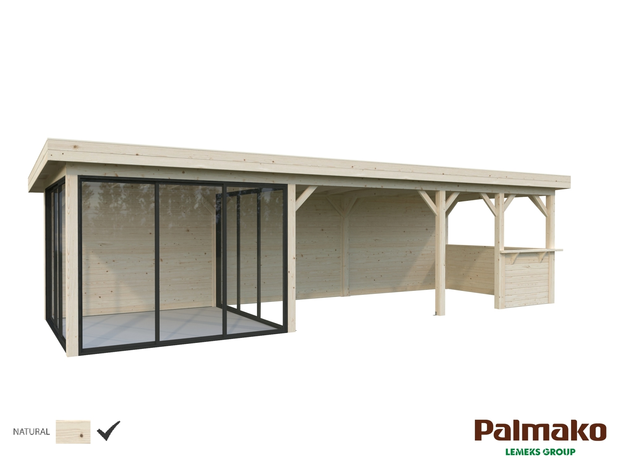 Palmako Lenna 24,9 m2 Set 416 liukuovilla kesähuone