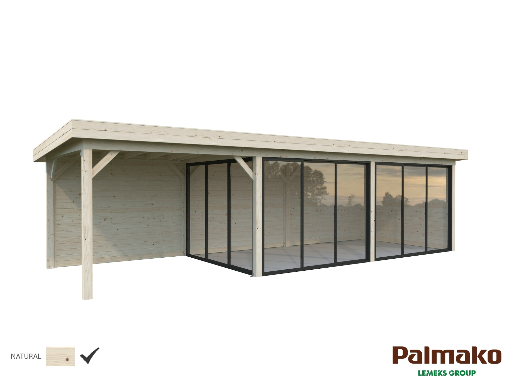 Palmako Lenna 24,9 m2 Set 417 liukuovilla kesähuone