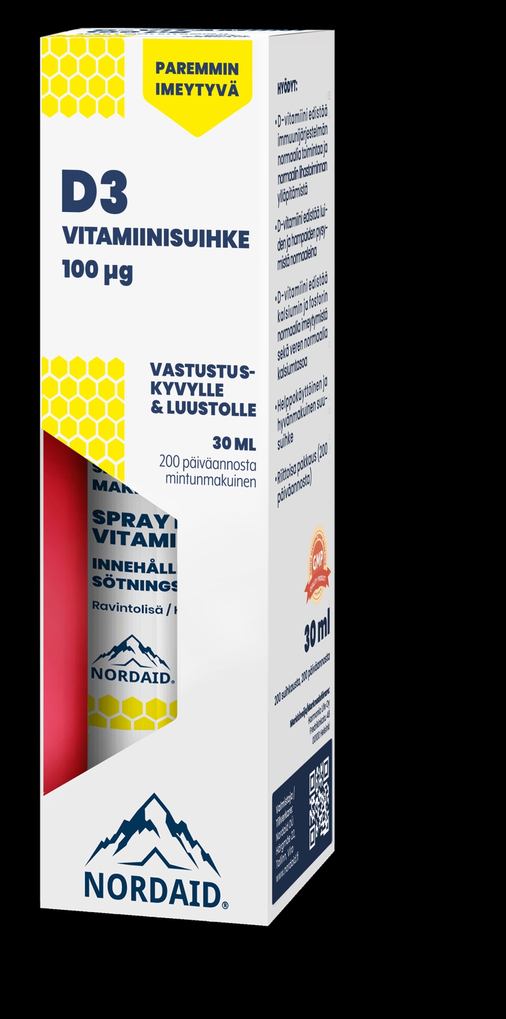 Nordaid D-vitamiinisuihke 100 µg 30 ml ravintolisä