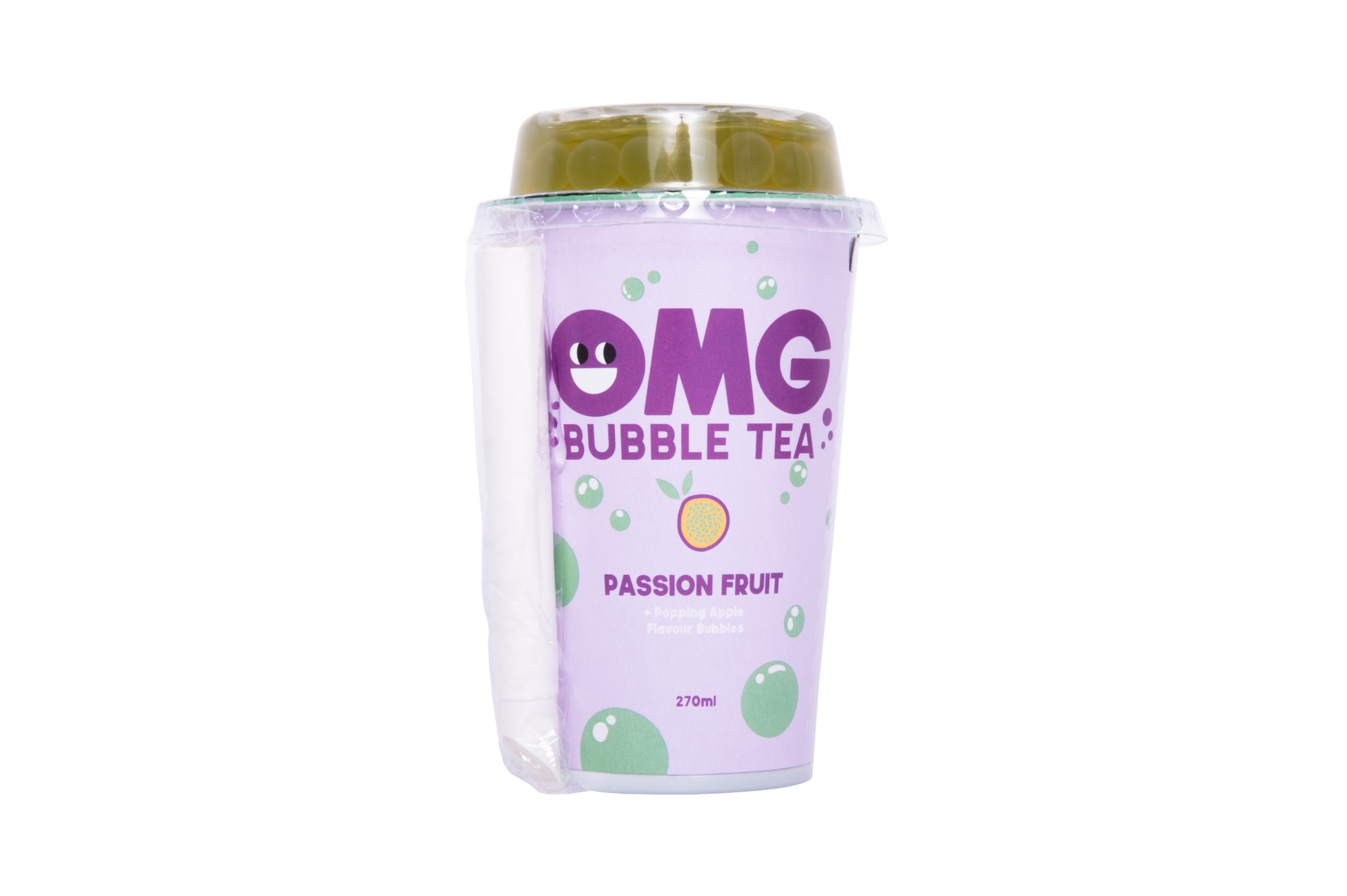 OMG Bubble Tea, Passion hedelmä, Omena palloilla 270ml
