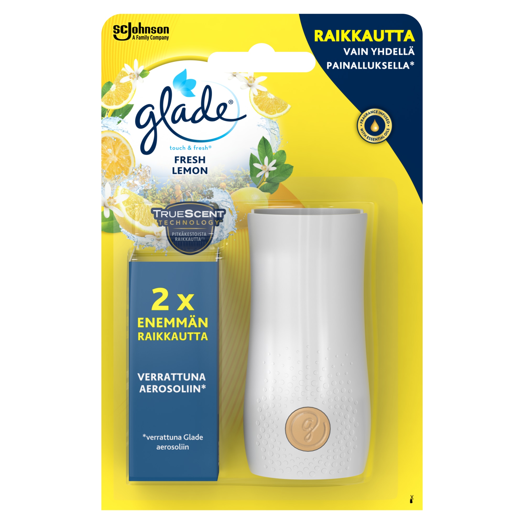 Glade Touch&Fresh 10 ml Fresh Lemon ilmanraikastinpidike