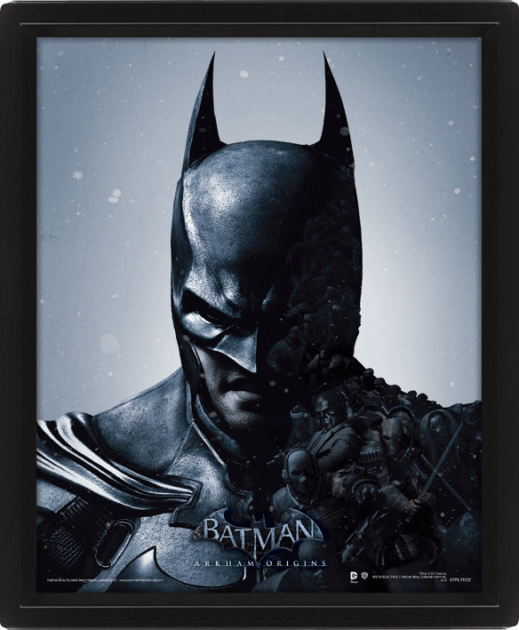 Wall Art Batman Arkham 3D 20x25 cm kehys