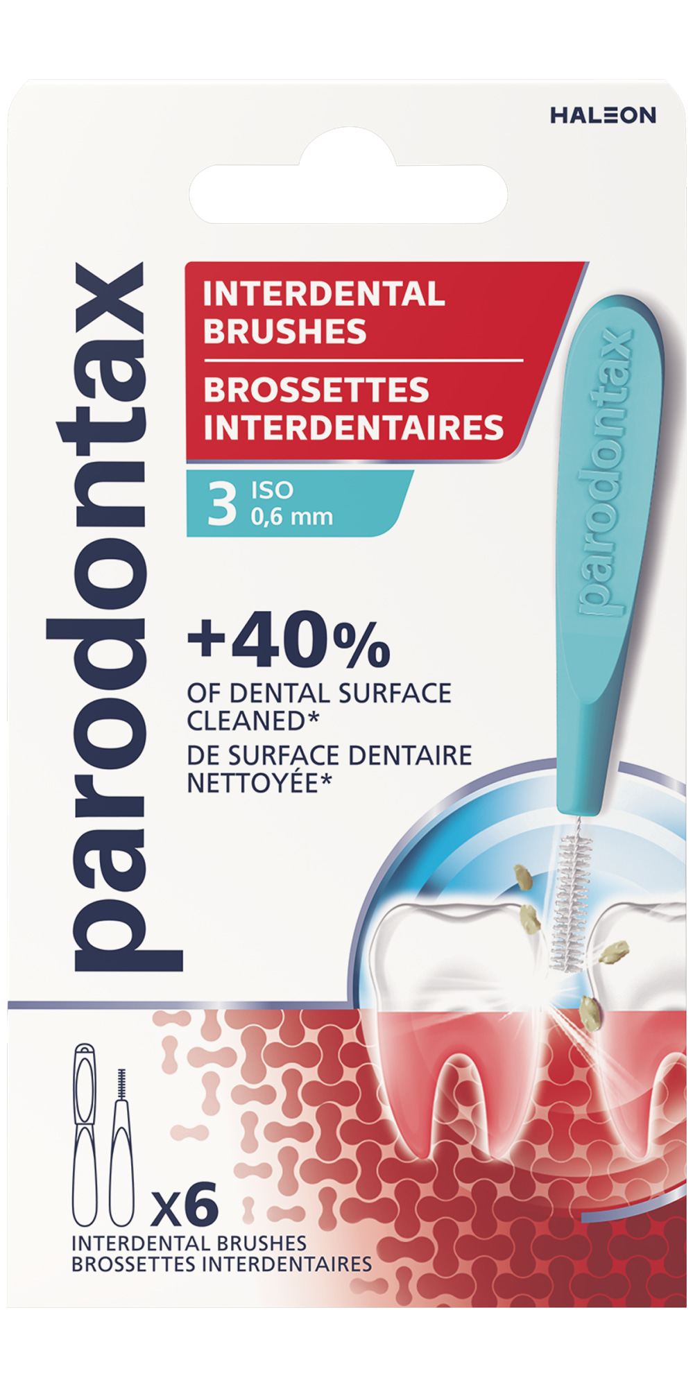 parodontax koko 3 0,6 mm 6 kpl hammasväliharja
