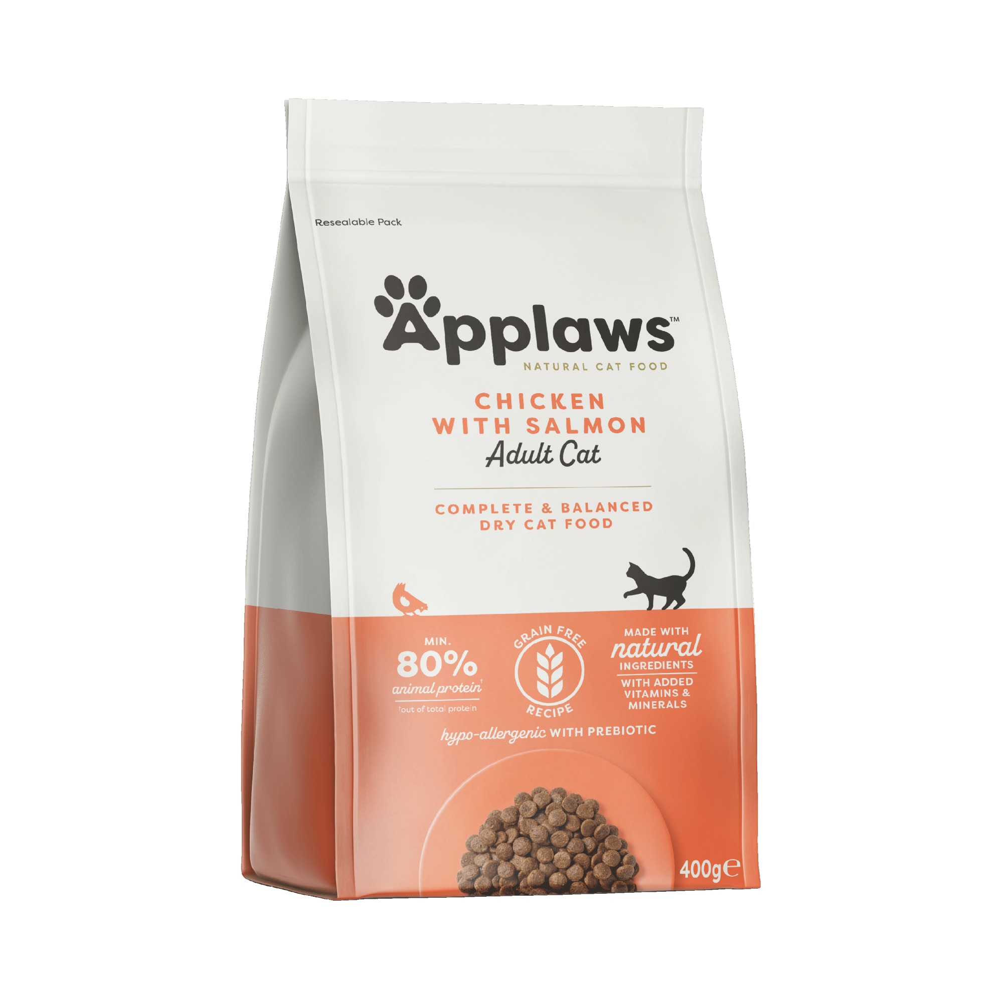 Applaws adult kana & lohi 400 g kissan kuivaruoka