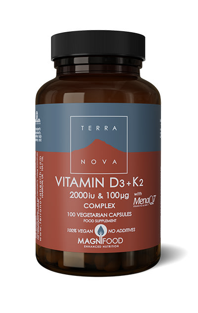Terranova Vitamin D3 50 µg + K2 100 µg Complex  50 kaps. ravintolisä