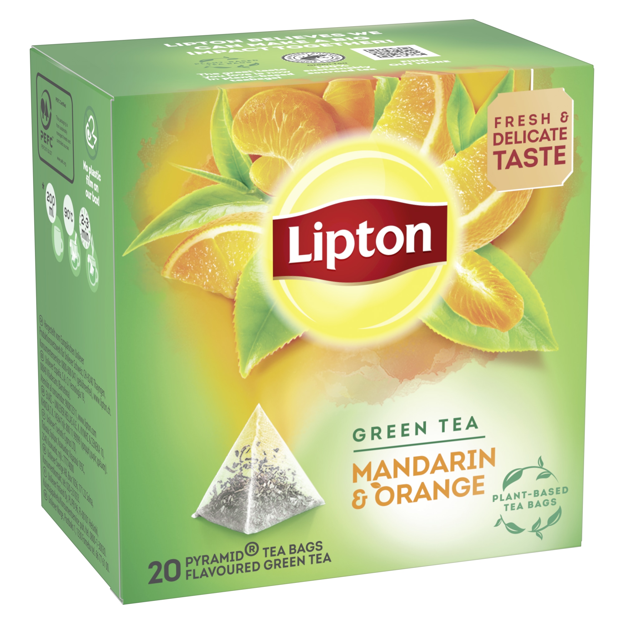 Lipton Green Mandarin Orange pyramidi 20ps vihreä tee