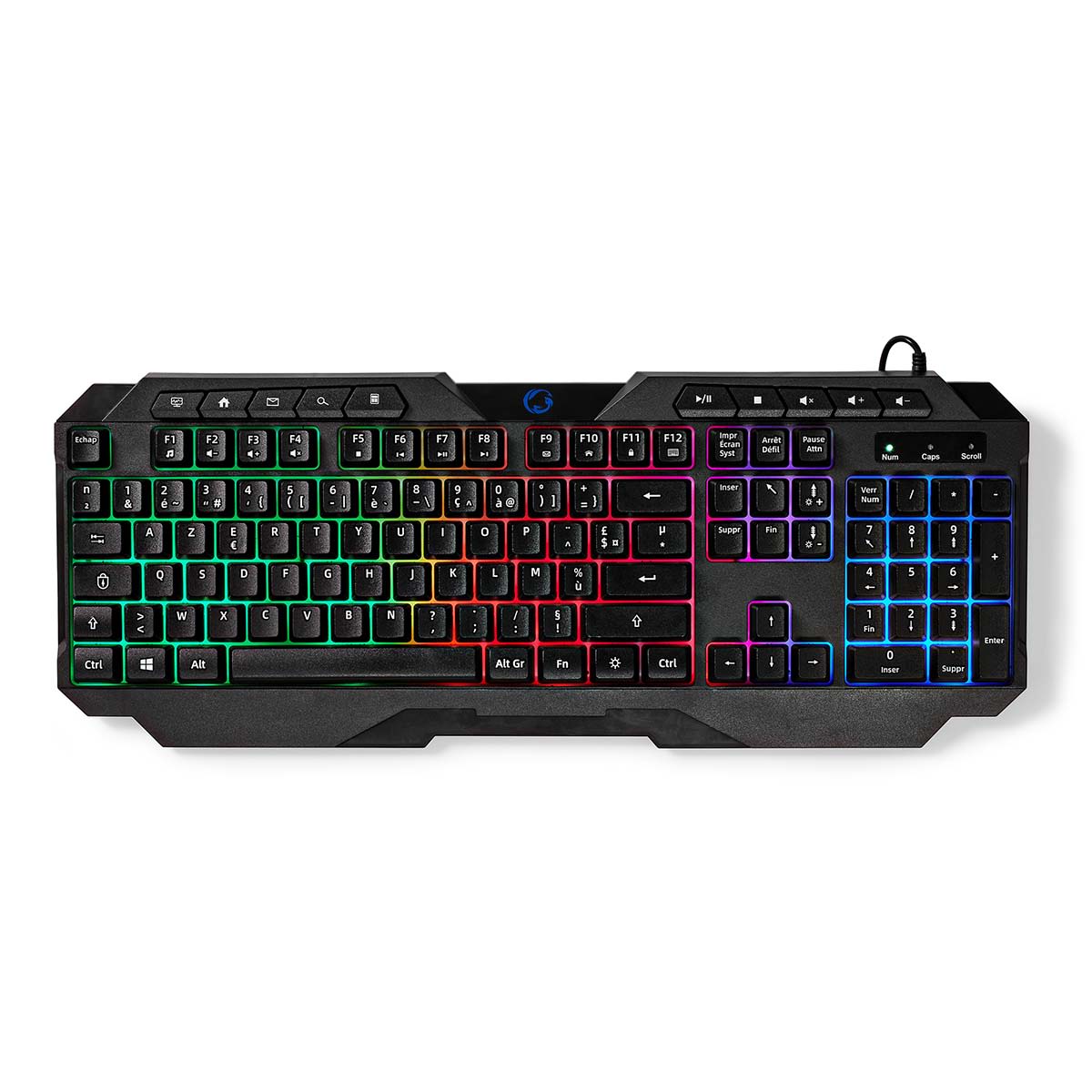 Nedis GKBD110BKFR Langallinen AZERTY FR Led Pelinäppäimistö