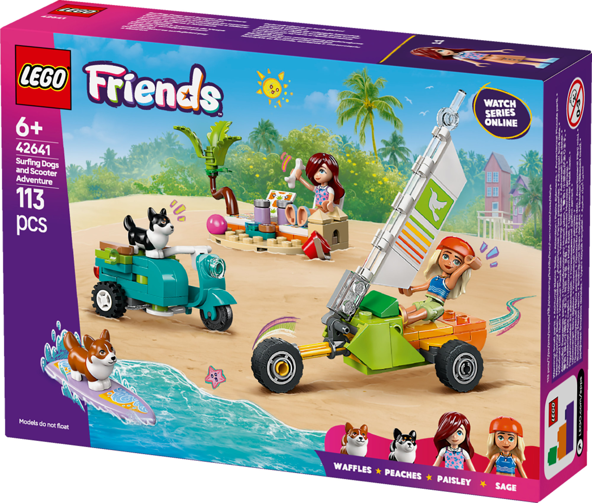 LEGO Friends 42641 Surffikoirat ja skootteriseikkailu
