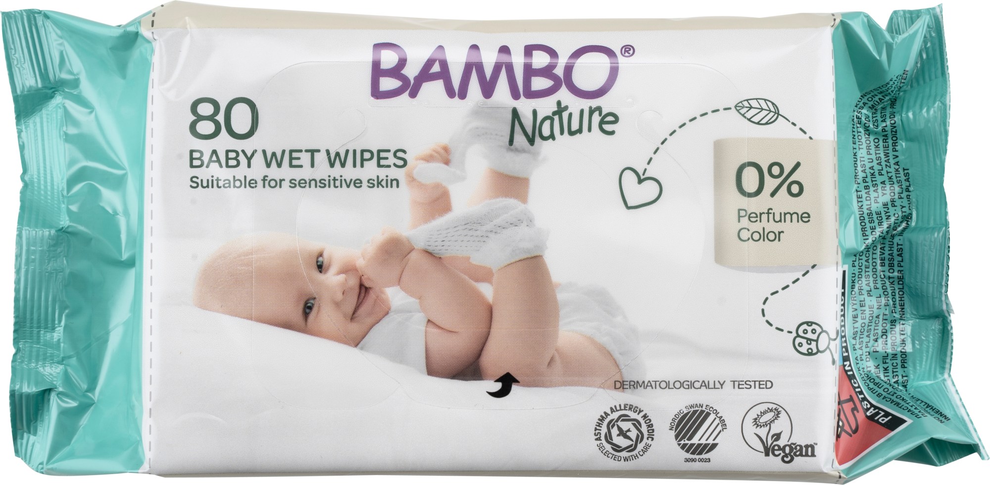 Bambo Nature 80 kpl kosteuspyyhkeet teippikannnella