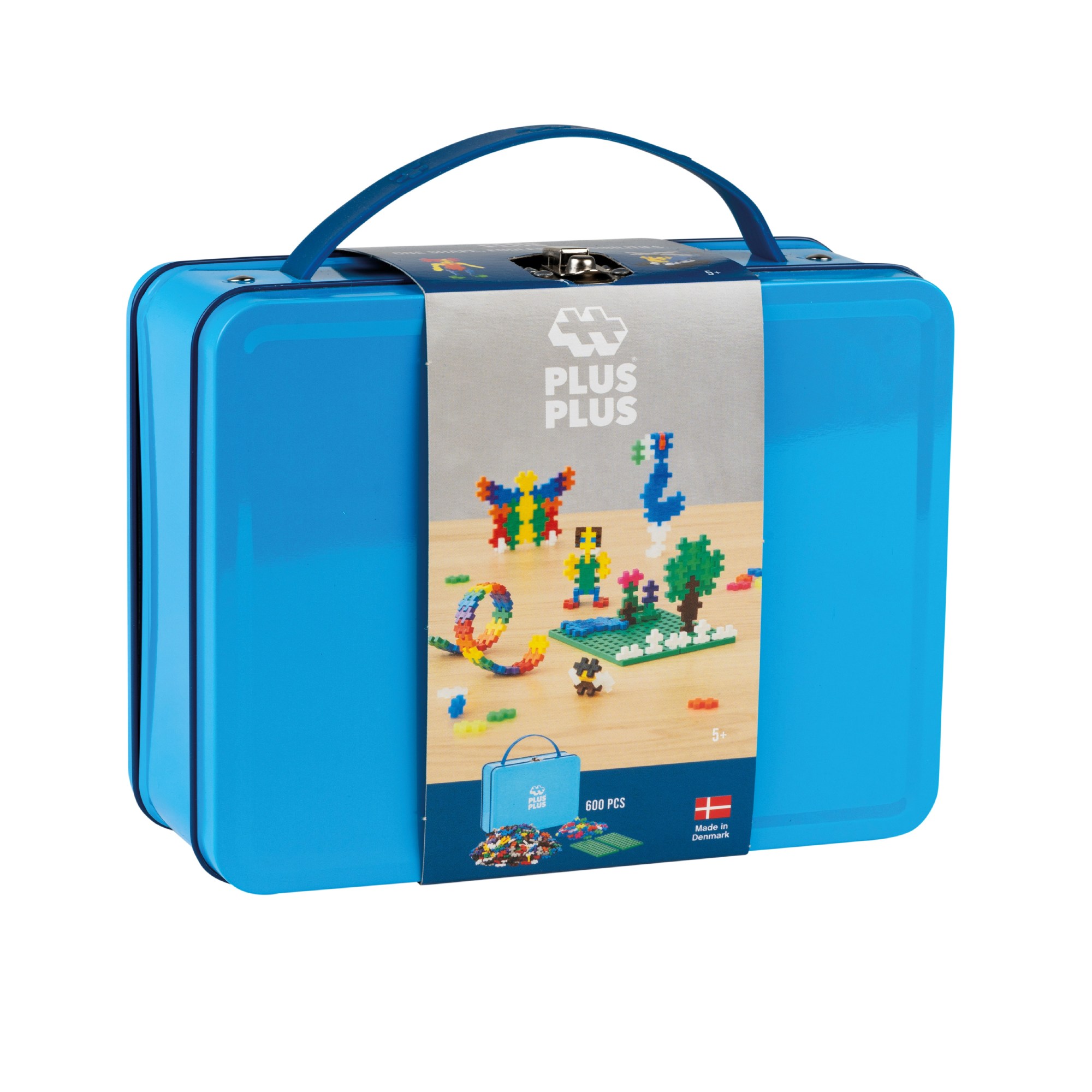 Plus-Plus Suitcase Basic Metal 600-os rakennuspalikat metallilaatikossa