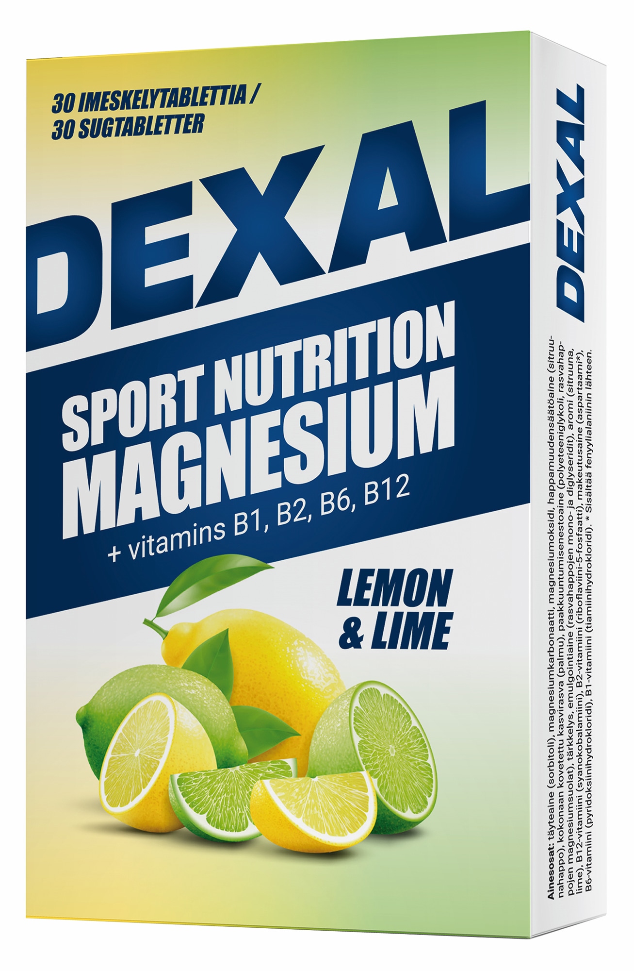 Dexal Sport Nutrition Magnesium+B Lemon-Lime 30 kpl 45 g imeskelytabletti ravintolisä