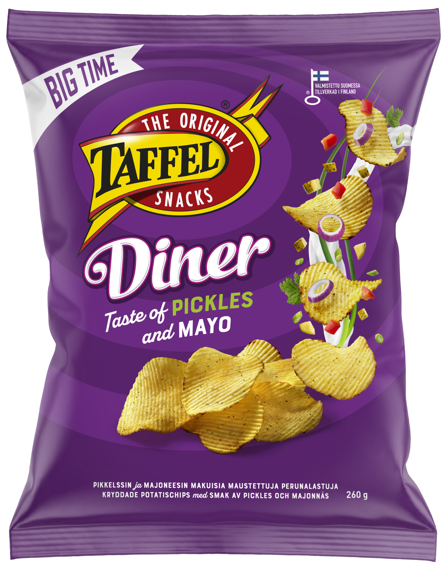 Taffel Big time Diner pickles & mayo 260g maustettu sipsi