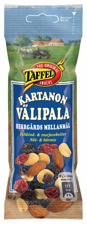 Taffel Kartanon Välipala 60 g pähkinä- ja marjasekoitus