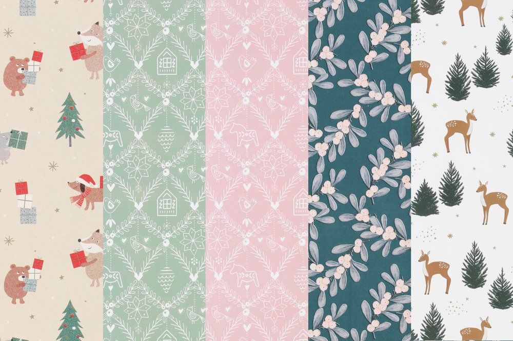 Winteria Pastels 70cm x 5m joulupaperi