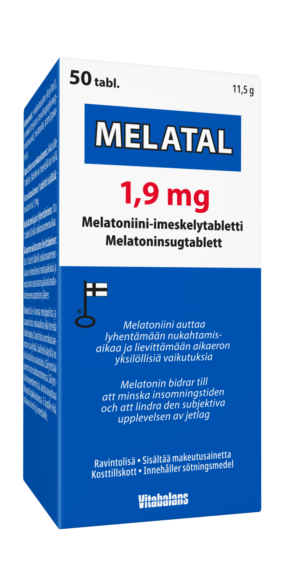 Vitabalans Melatal 1,9 mg Spearmint 50 tabl ravintolisä