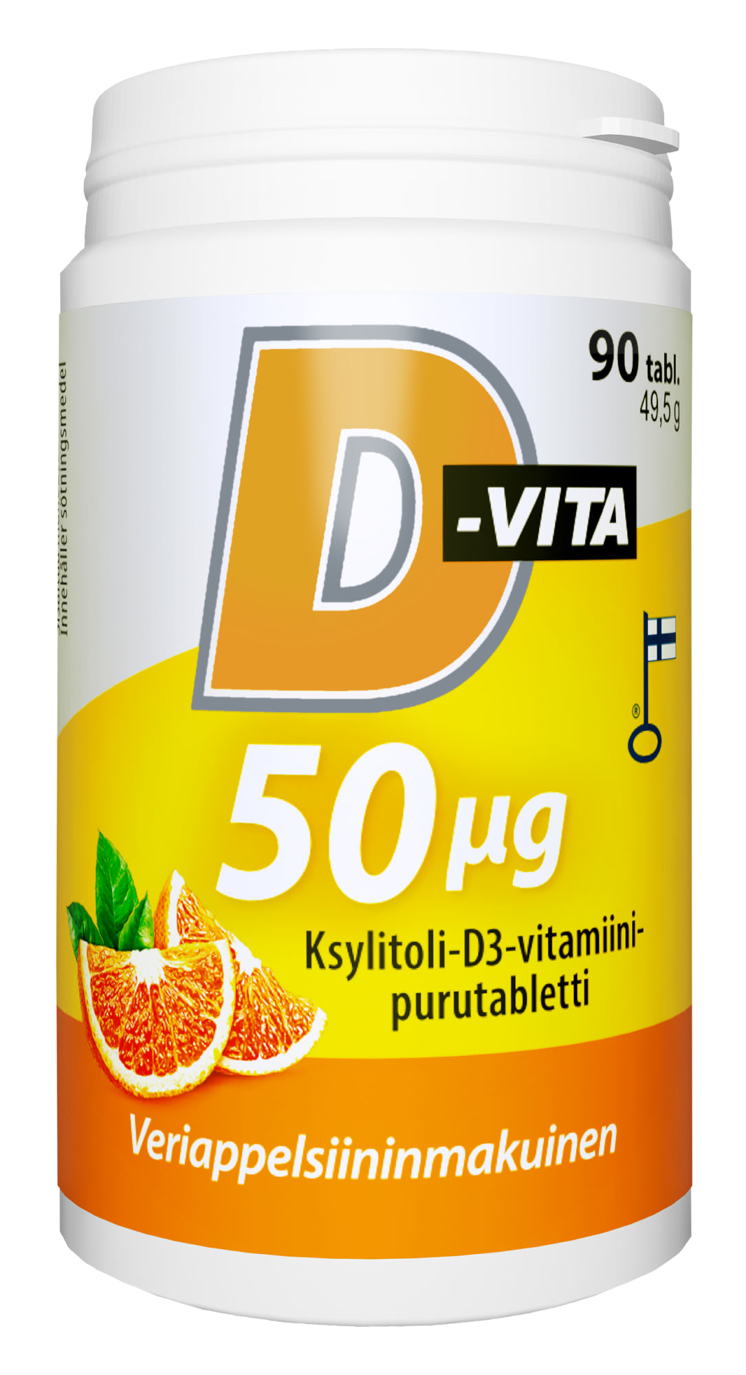 D-Vita 50 µg Veriappelsiini 90 tabl ravintolisä