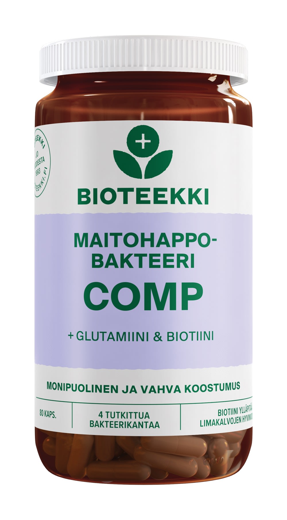 Bioteekki Maitohappobakteeri Comp 80 kaps. ravintolisä