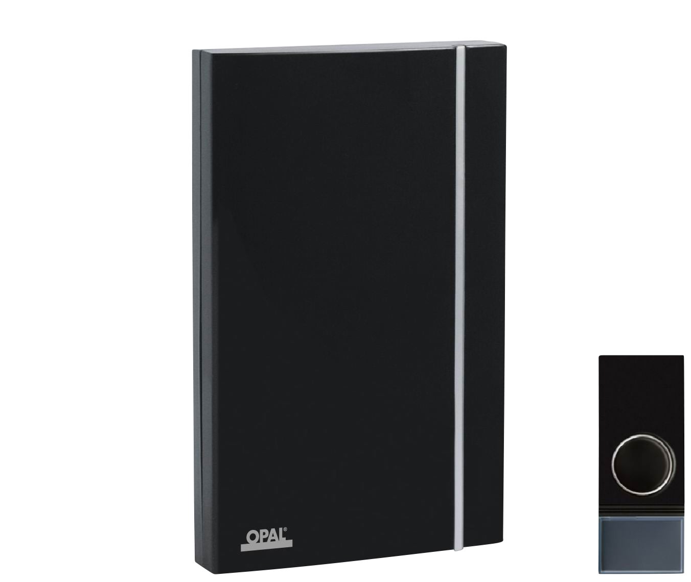 Opal musta langaton ovikello + painike