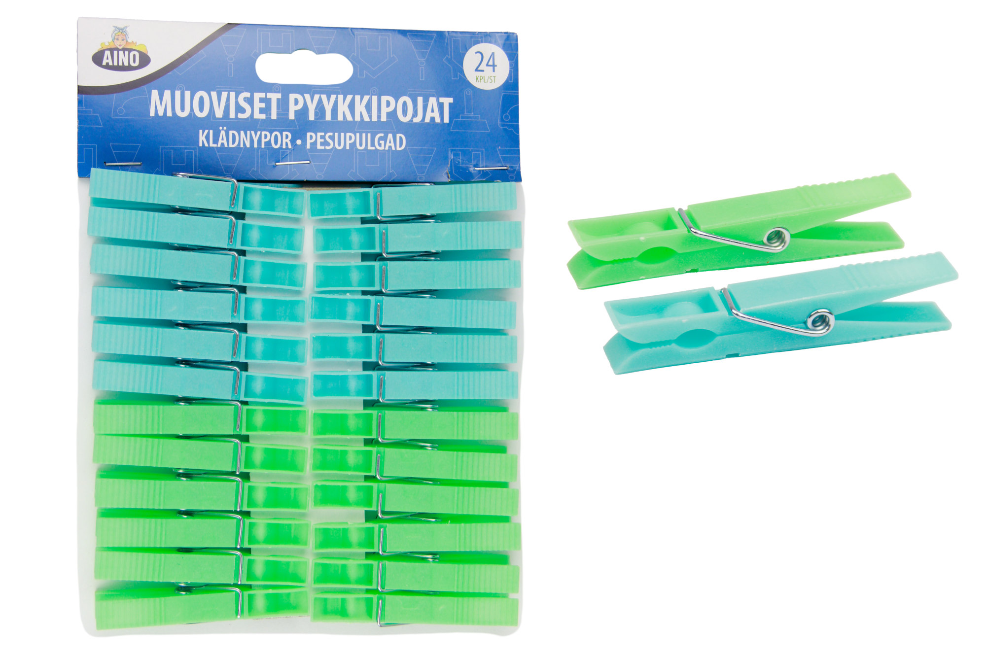 Aino 24 kpl muovinen pyykkipoika