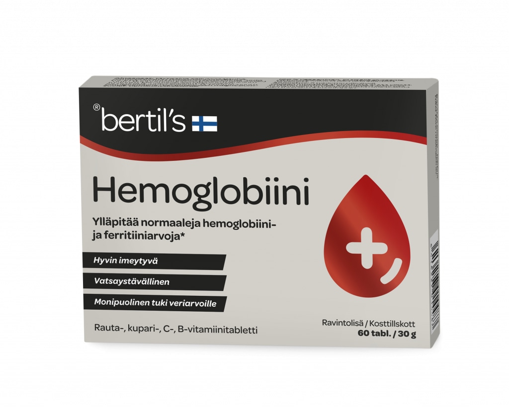 Bertil`s Hemoglobiini 60 tabl. ravintolisä