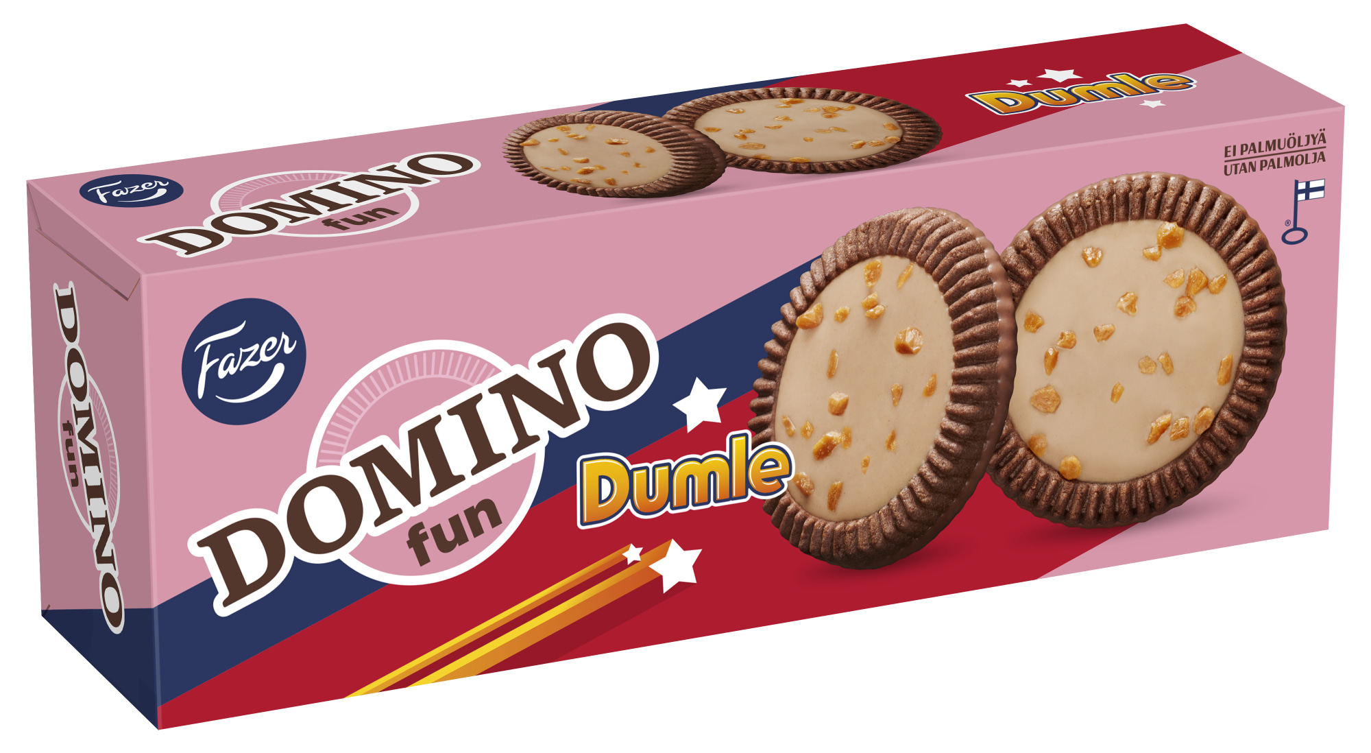 Fazer Domino Fun Dumle 120 g herkuttelukeksi