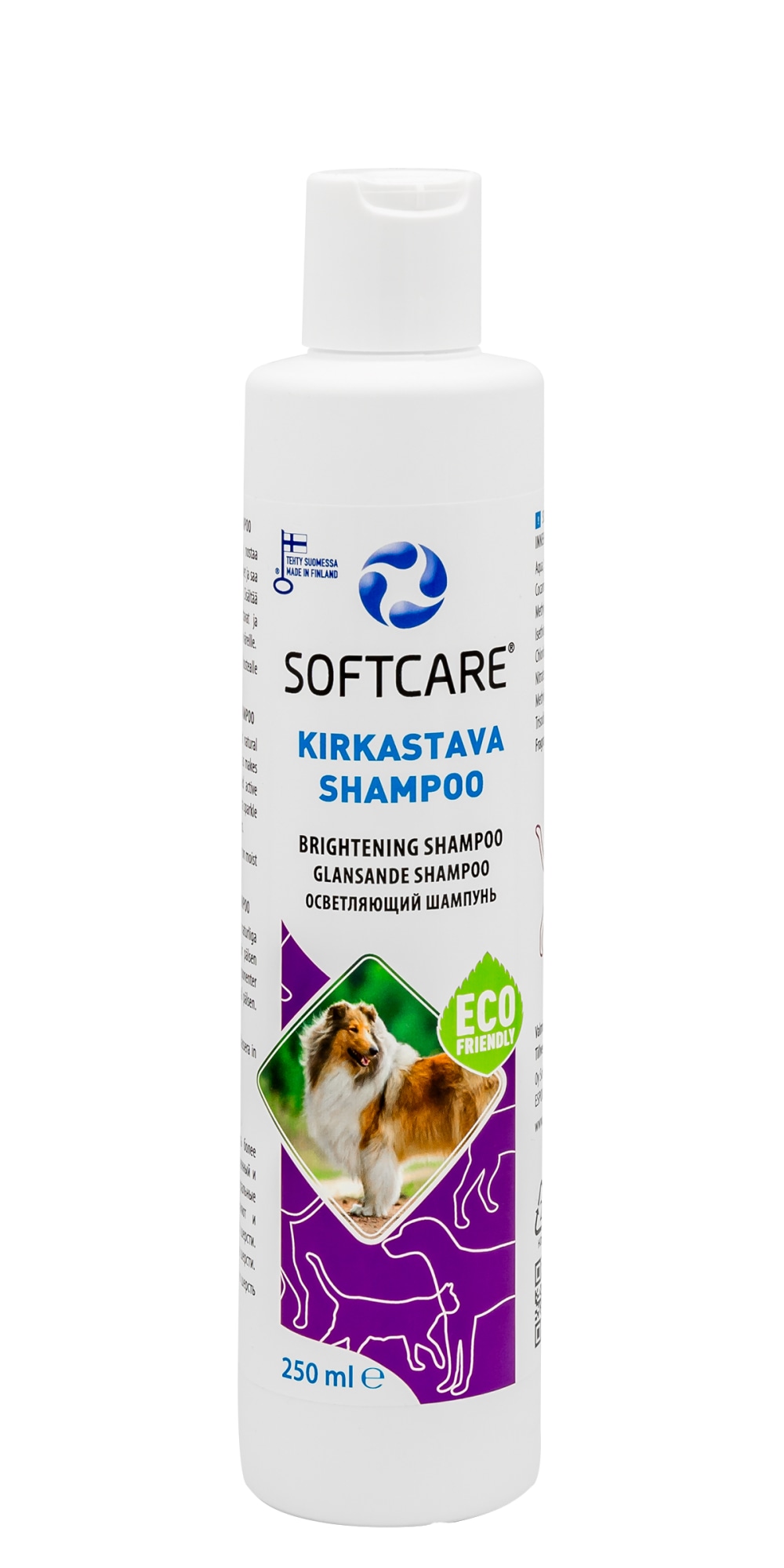 Softcare 250 ml kirkastava koiran shampoo