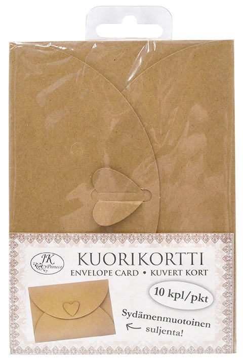 J.K.Primeco Sydän uusioruskea 6/10 kirjekuori