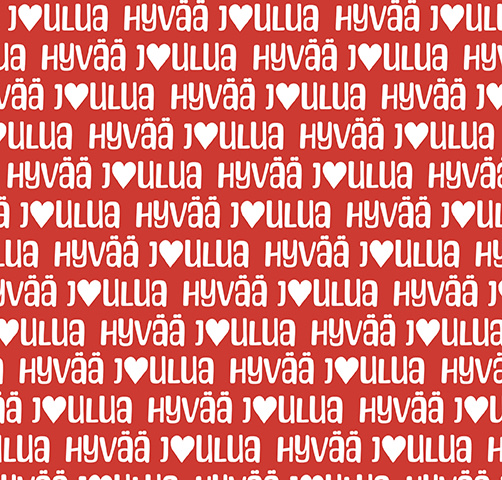 J.K. Primeco Hyvää joulua punainen 70cm x 5m lahjapaperi