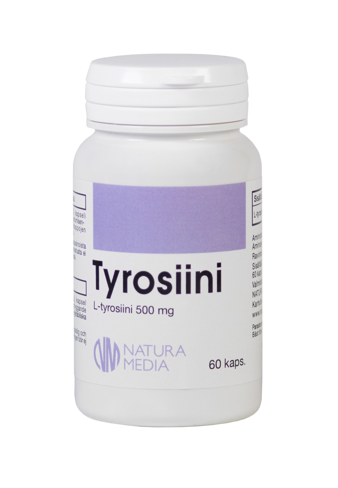 Natura Media Tyrosiini 500 mg 60 kaps. ravintolisä