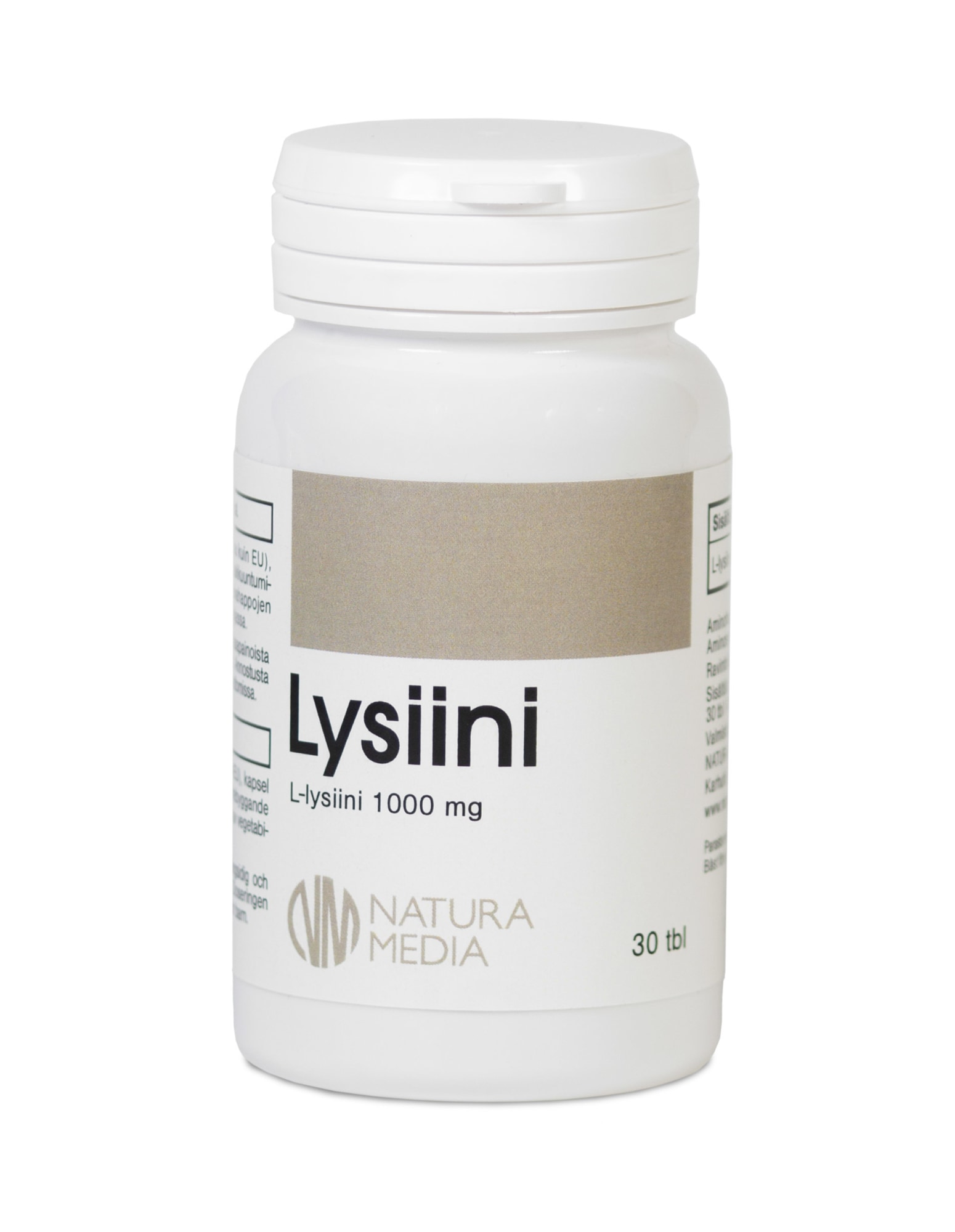 Natura Media Lysiini 1000 mg 30 tabl. ravintolisä