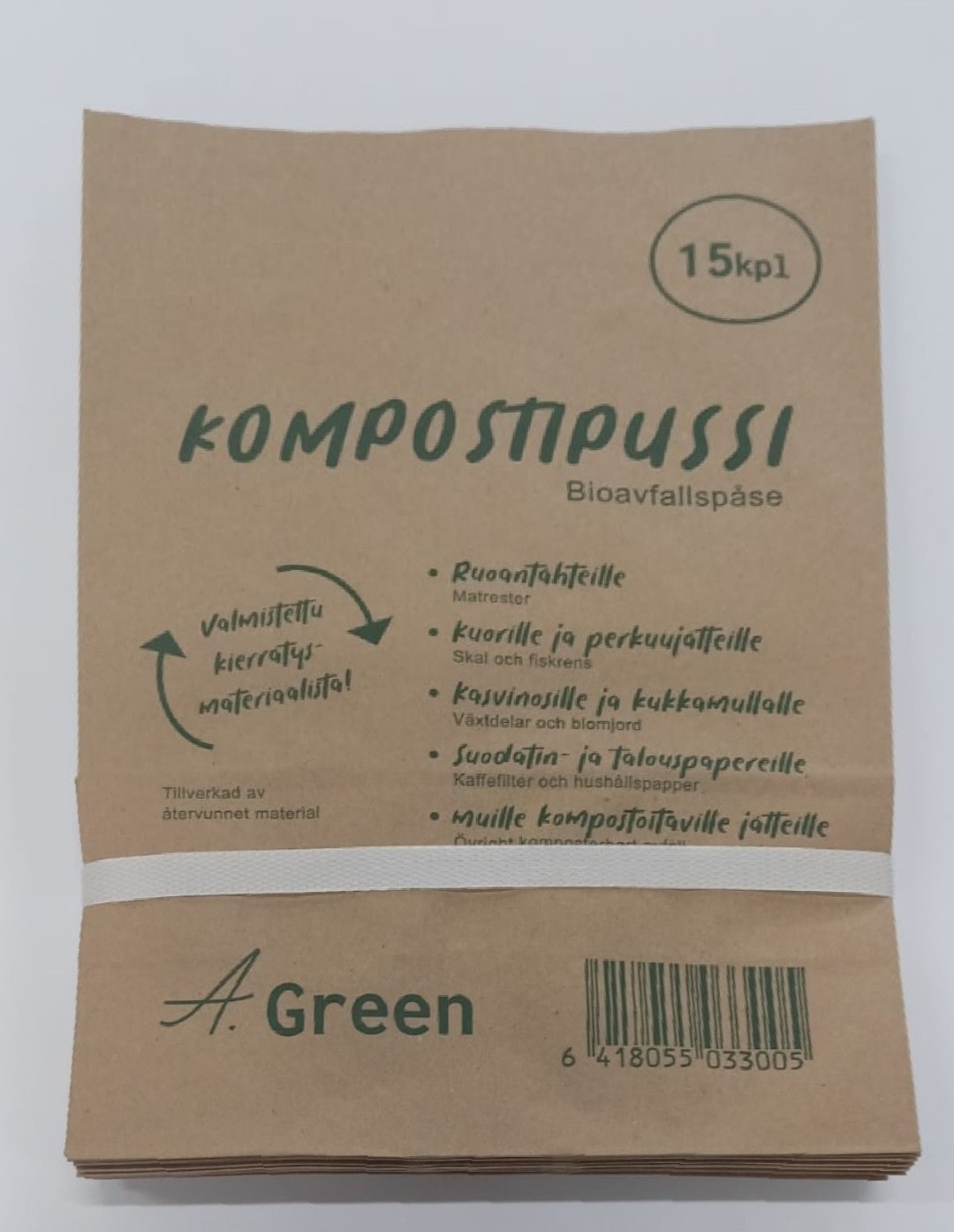 Aspelin 15 kpl paperinen kompostipussi