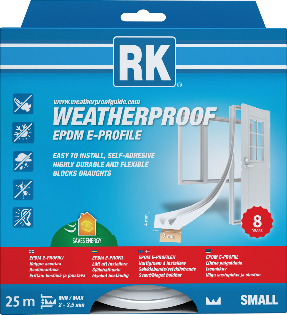Rk E 25 m valkoinen ikkuna- ja ovitiiviste