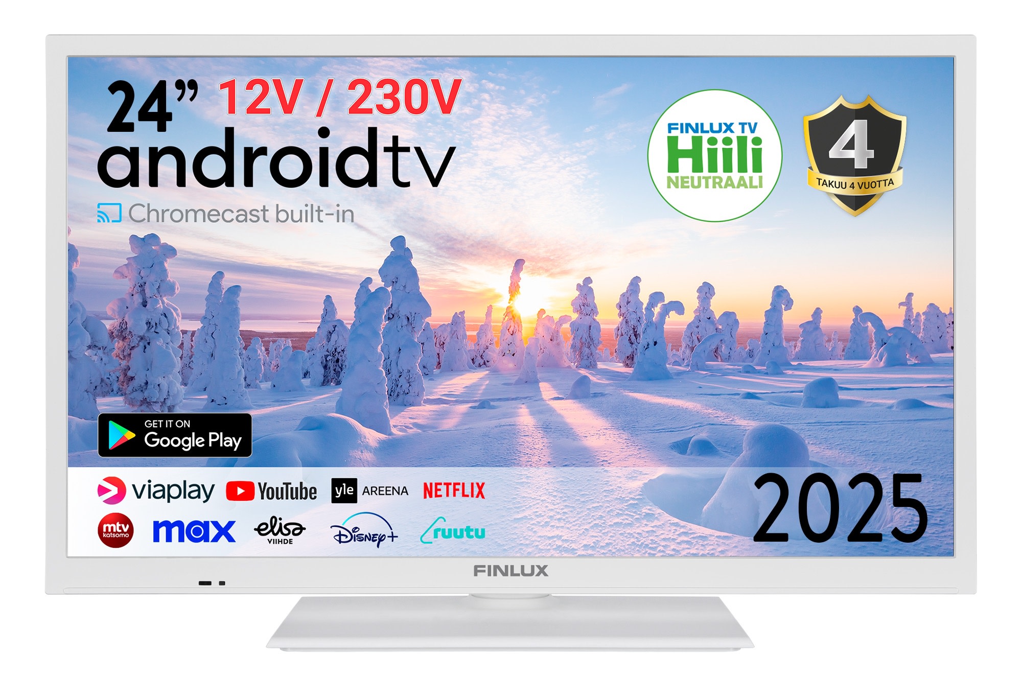 Finlux 24' M7 Android Smart TV 12V tuella (2025)
