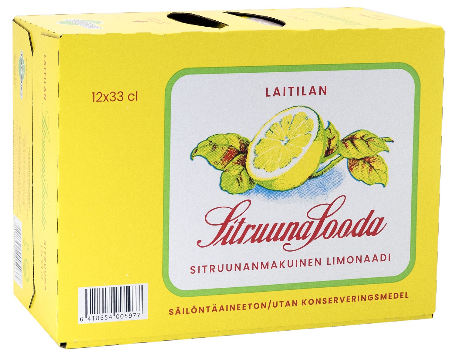 Laitilan Sitruunasooda 0,33L 12-pack sitruunanmakuinen limonaadi