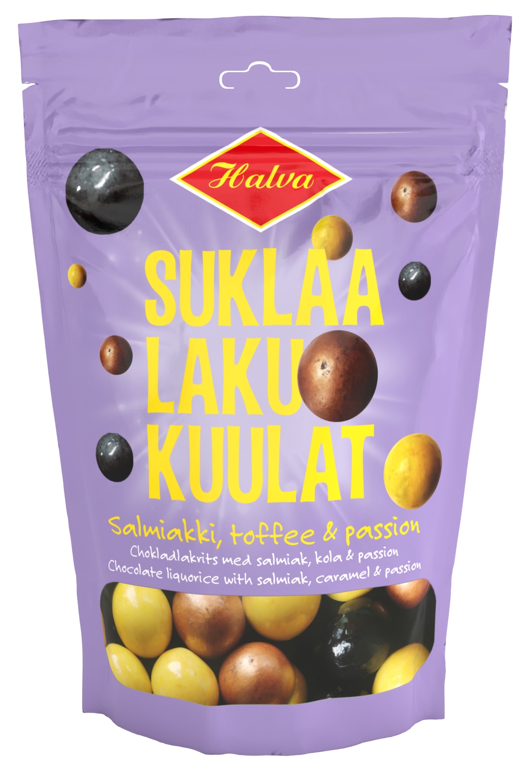 Halva salmiakki, toffee & passion 125 g suklaalakukuulat