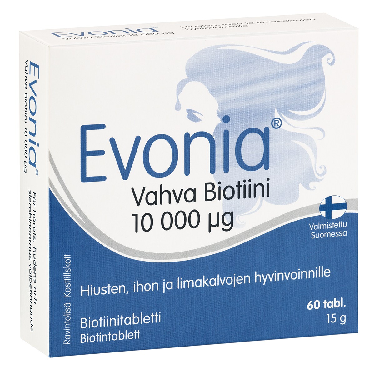 Evonia Vahva Biotiiini 10 000 μg 60 tabl. ravintolisä