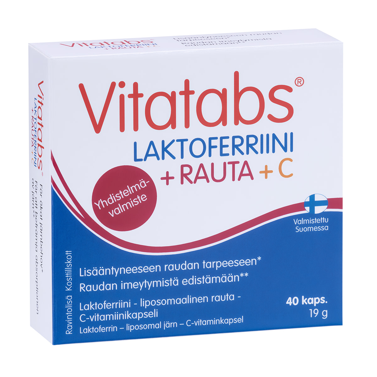 Vitatabs Laktoferriini + Rauta + C Laktoferriini-rauta-c-vitamiinikapseli 40 kaps
